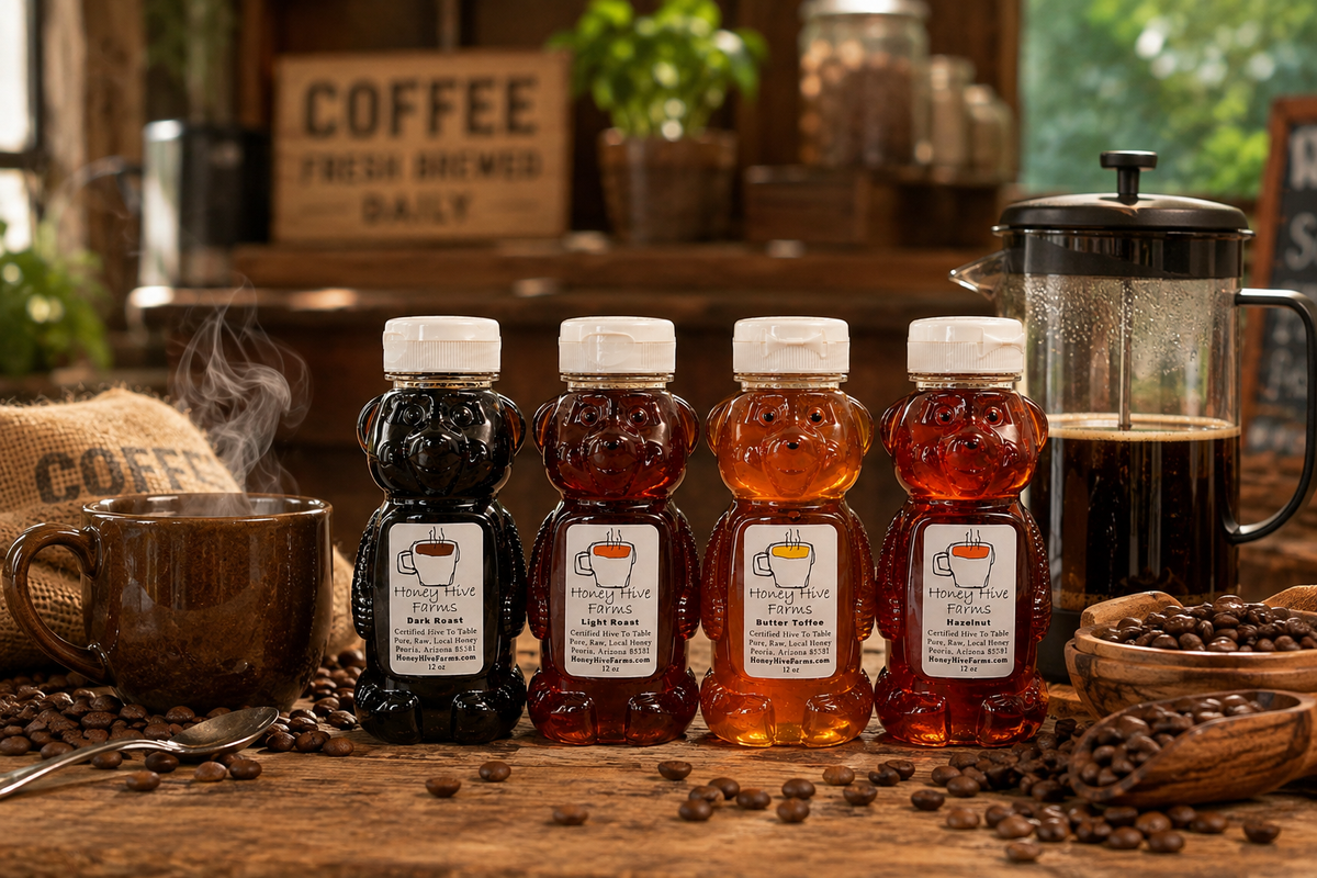 Award Winning, very limited Coffee Honeys.