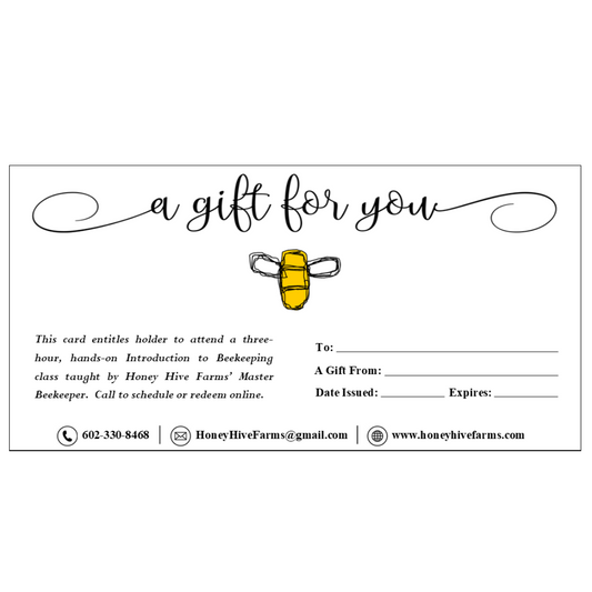 Beekeeping Class Gift Card
